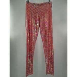 Dance Leggings Nihoe Medium Adult Peach AnkleJazz Gymnastics Mermaid Sparkle